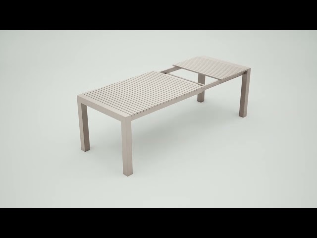 6 Seater Beige Aluminium Extendable Garden Dining Set with Rope Chairs