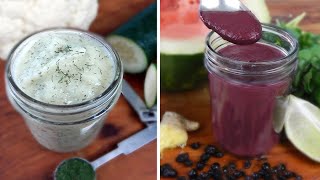 PLANT BASED RAW RANCH DRESSING: no oil, no nuts, no seeds +  FAT FREE BLUEBERRY-WATERMELON DRESSING
