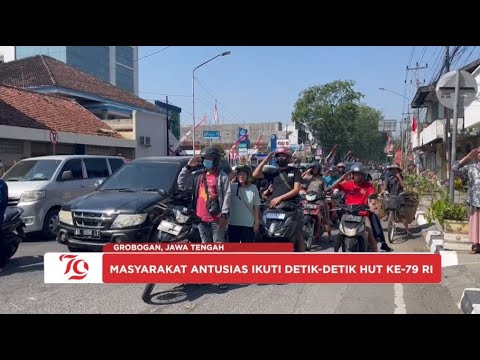 POLRES GROBOGAN PERAYAAN HUT RI KE-79 DI PERSIMPANGAN JALAN