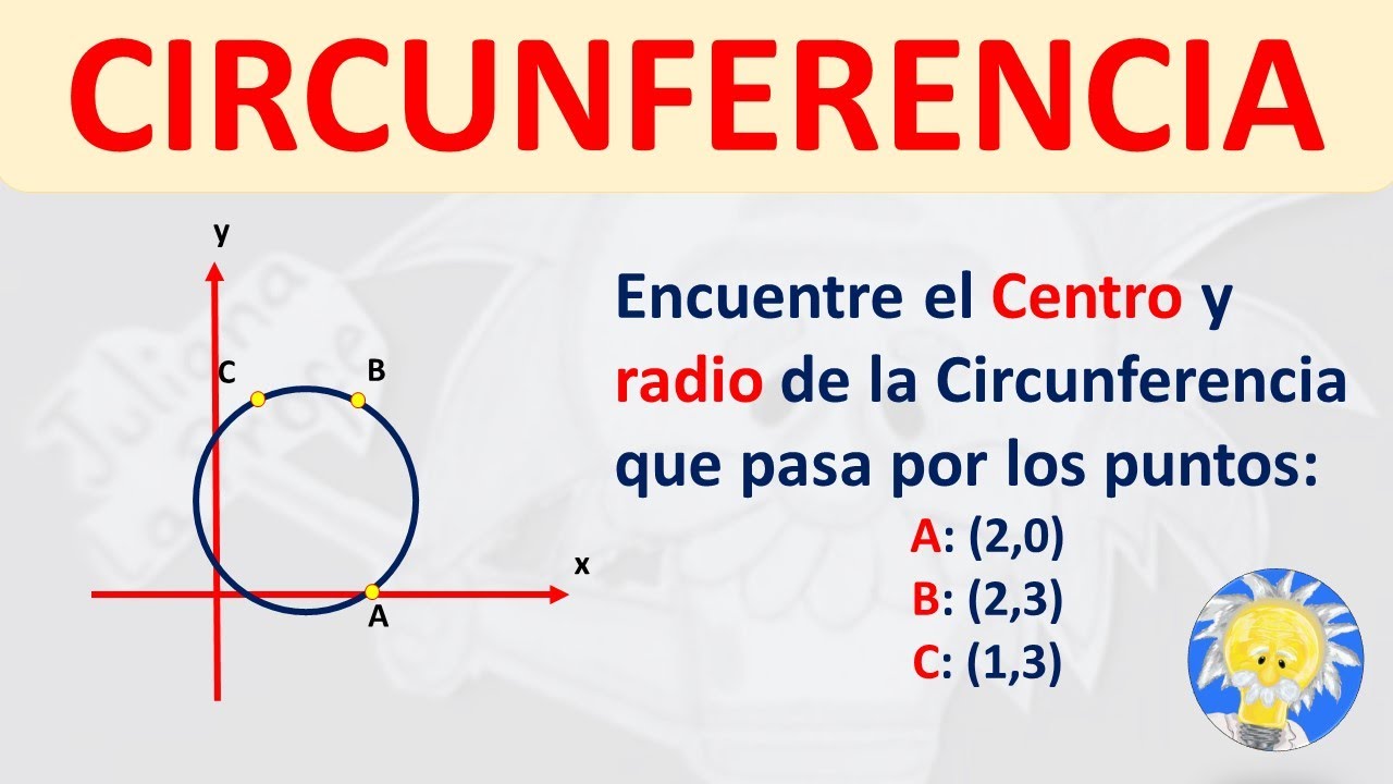 ⭕ Centro y Radio de una Circunferencia dados 3 puntos | Juliana la Profe