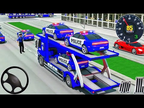 Police Cargo Truck Transporter 3D - US Police Car Transport Truck Driver - Android Gameplay