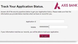 How to check axis bank credit card application status by your mobile