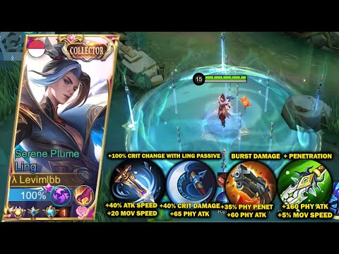 GLOBAL LING BEST CRITICAL 100% BUILD BURST ENEMY TANK EASILY - Mobile Legends