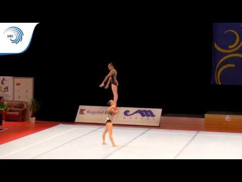 Marharyta BARTASHEVICH & Viktoriya MIKHNOVICH (BLR) - 2015 All-Around Acro Euro silver medallists