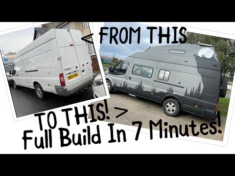 FULL CAMPER VAN BUILD IN 7 MINUTES TIMELAPSE CONVERSION | 2021