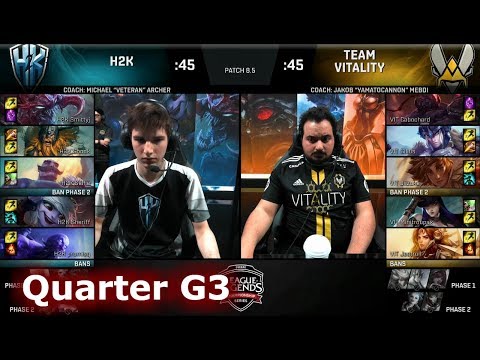 H2K Gaming vs Vitality | Game 3 Quarter Final S8 EU LCS Spring 2018 | H2K vs VIT G3