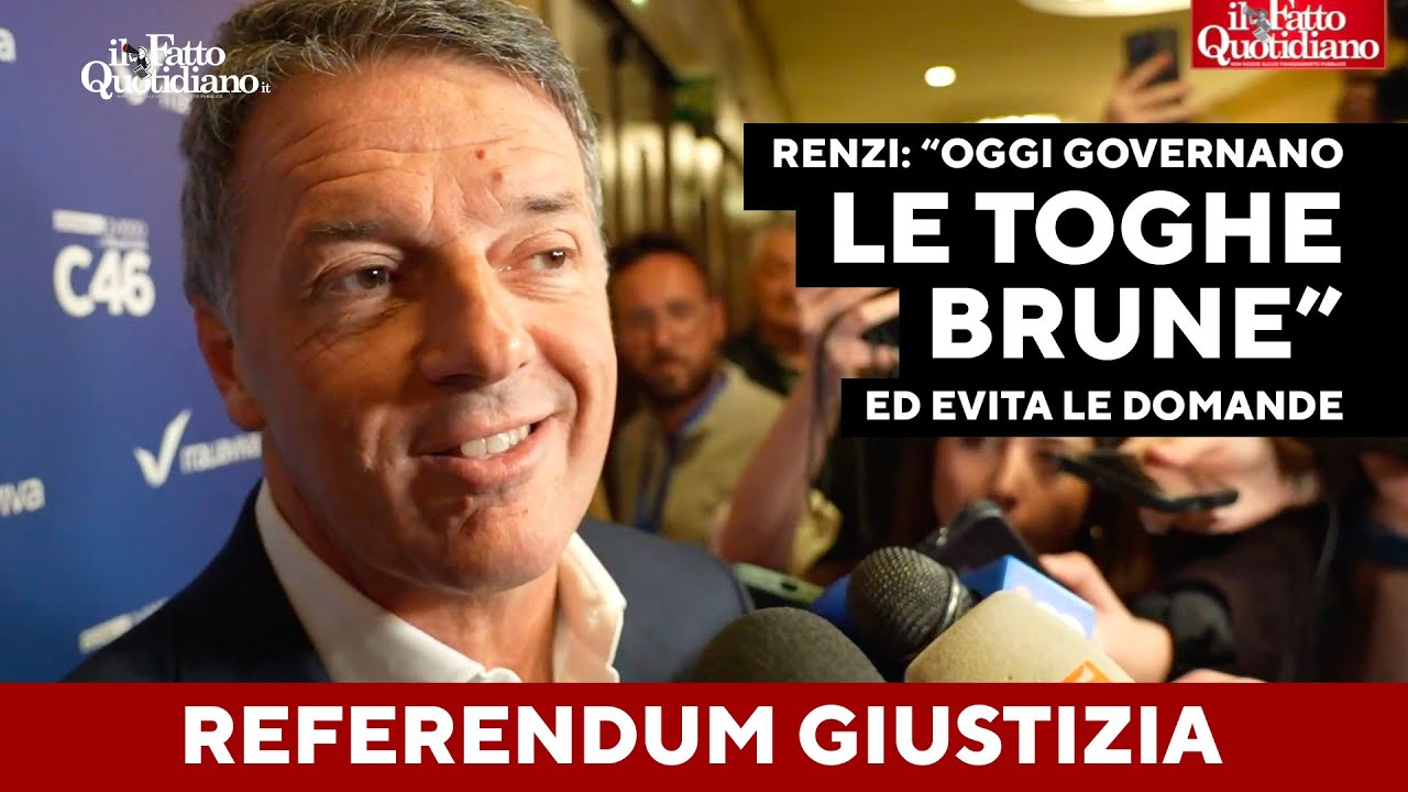 Referendum Giustizia, Renzi evita le domande. E poi dice: “Oggi governano le toghe brune”