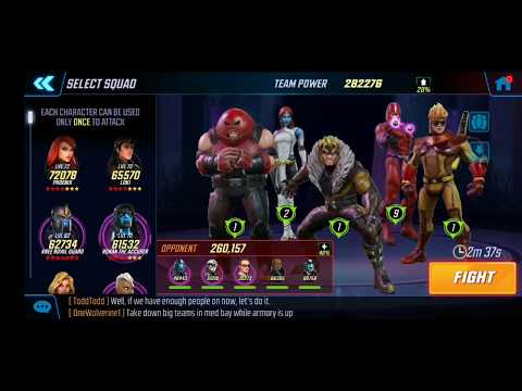 AW Offense - 282k Brotherhood vs 260k Coulson - Marvel Strike Force