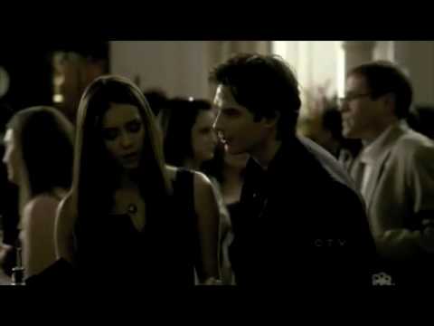 The Vampire Diaries 1x18 | Damon/Elena--Damon gives Elena a flower