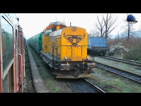 Trenuri in Gara Alesd pe Apus/Trains in Alesd Station on Sunset - 25 November 2016