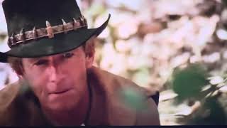 Crocodile Dundee: Mick saves Sue from crocodile attack - (in reverse)