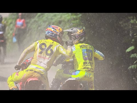 Hunter Lawrence and Stilez Robertson Incident/Crash/Fight - Southwick 2022 - 250 Moto 1