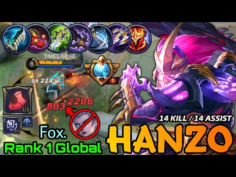 Supreme No.1 Hanzo New META Disabling Strike ( Fighter Emblem ) - Top 1 Global Hanzo by Fox. - MLBB