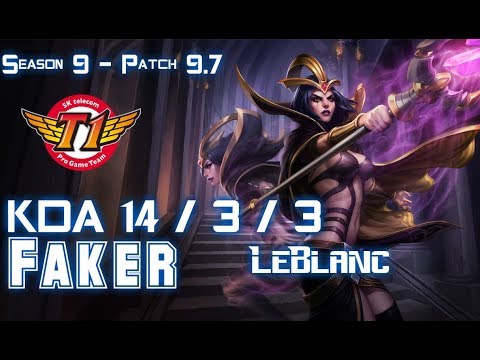 SKT Faker LEBLANC vs YASUO Mid - Patch 9.7 KR Ranked