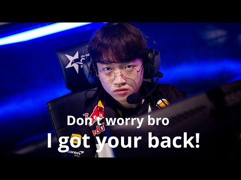 T1 Keria throws T1 Gumayusi into the entire enemy Team after he took the drake