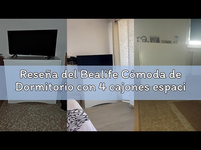 Vídeo relacionado con Bealife Cómoda de Dormitorio con 4 cajones espaciosos, Armario con cajones con Tiradores recortados y Bloqueo antivuelco, Ideal para salón, Oficina (Blanco)