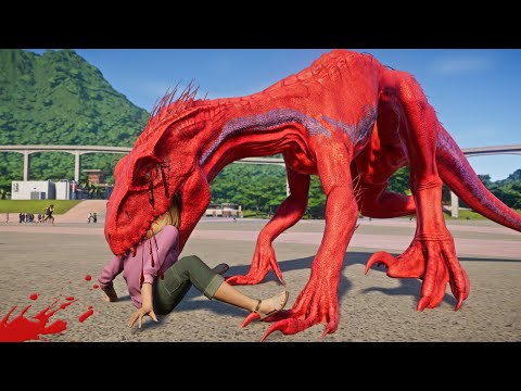 Indominus Rex Vs Indoraptor, Stegoceratops - Breakout & Fighting - Jurassic World Evolution