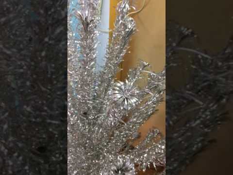 Vintage 1960's 6 Foot "Pom Pom" Christmas Tree with color wheel