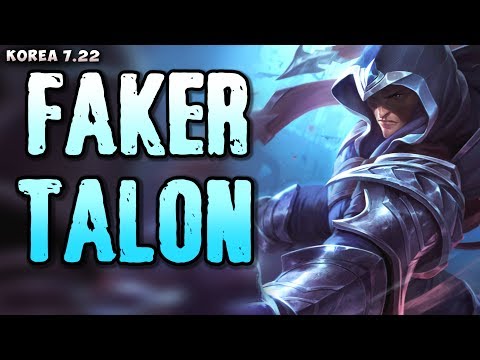 SKT Faker plays Talon mid v Ryze matchup - Korean SoloQ patch 7.22