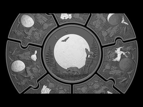 MOON PHASES PUZZLE 2025 CANADA 10oz .9999 Pure Silver 8 Piece $50 Proof Coin Set