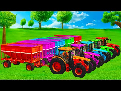 HARVESTING LAVENDER & LOAD WITH JOHN DEERE TRACTORS - Farming Simulator 25