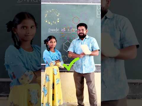 Divide into 3 equal parts / innovative ideas. #education #maths #school #viralshorts #youtubeshorts