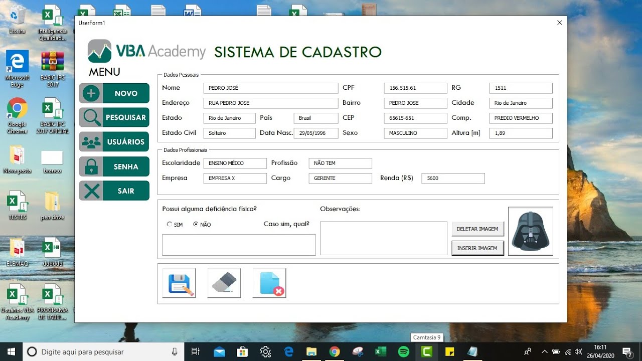 SISTEMA DE CADASTRO EXCEL VBA + ACCESS - PROJETO FINAL