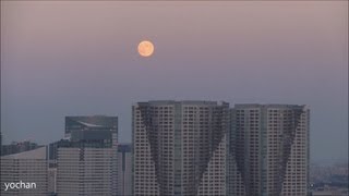 preview picture of video 'Full moon - harvest moon.at Tokyo Waterfront City (Port of Tokyo )  満月と晴海・東京港（中秋の名月）'