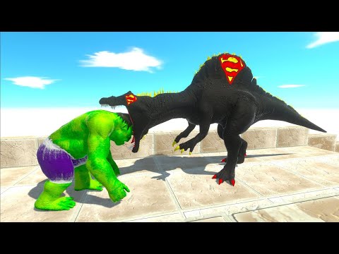 HULK GORO vs DARK SPINOSAURUS DEATH CLIMB - Animal Revolt Battle Simulator ARBS