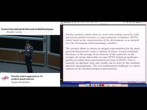 Tatyana Shcherbina: Transfer matrix approach to 1d random band matrices