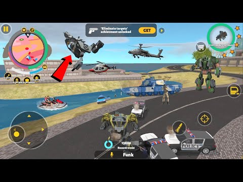 Rope Hero 3 - (Ground Assault Machine Fight Police Car Robot) Police Car Fly - Android Gameplay HD