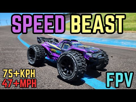 Cheap Brushless RC Truck Top Speed Run at Velodrome? Jetwood RC JC14EP FPV Action