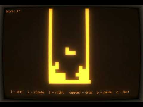Linux cool-retro-term and tetris-bsd