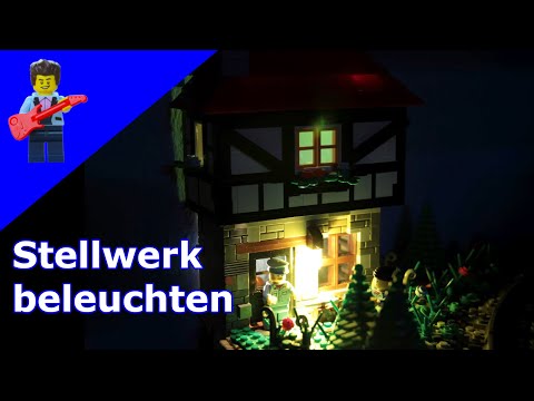 Die Legostadt Teil 20 / Wir beleuchten das Lego Stellwerk selber mit LEDs und abnehmbarem Dach