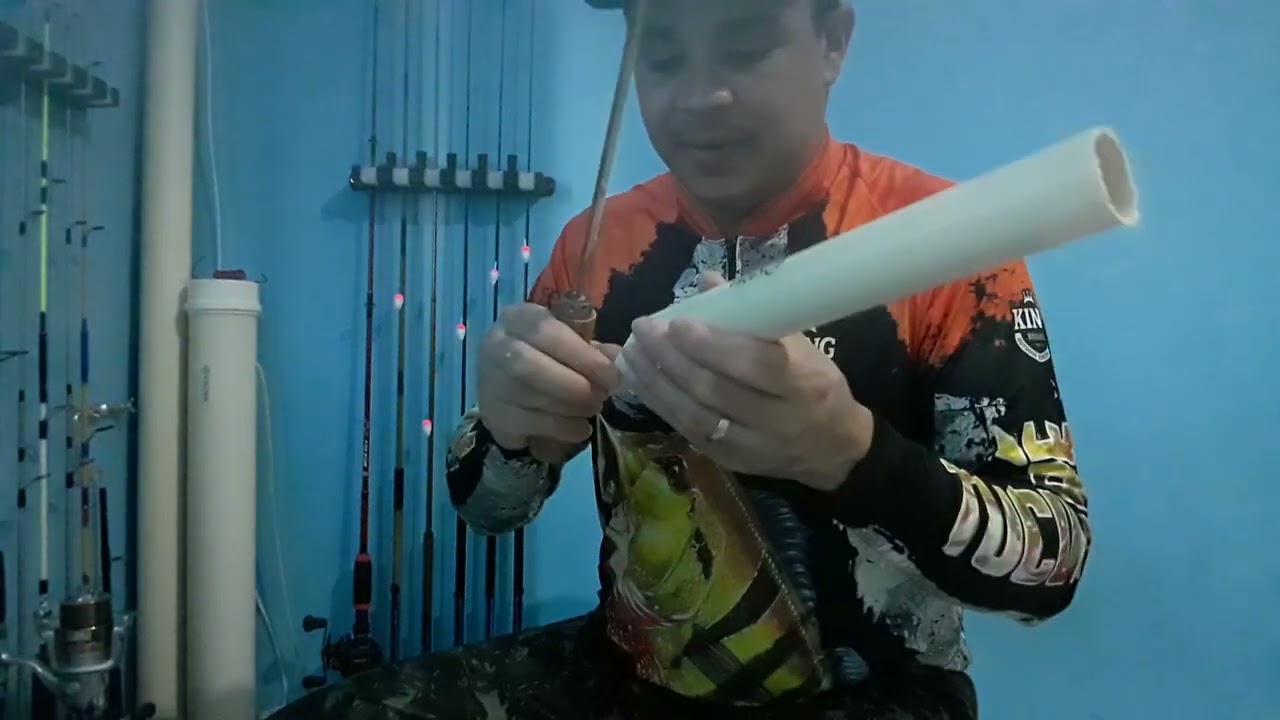 como fazer suporte caseiro  para vara de molinete ou carretilha