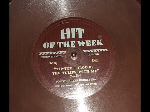 Hit Of The Week Demonstration Durium Record ~ Tip-toe through The Tulips