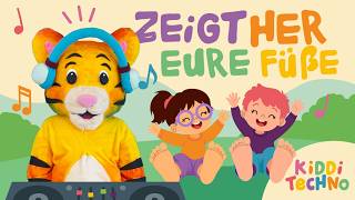 TurboTiger - Zeigt her eure Füße 🐯🦶 | KiddiTechno | Techno Kinderlieder auf Deutsch