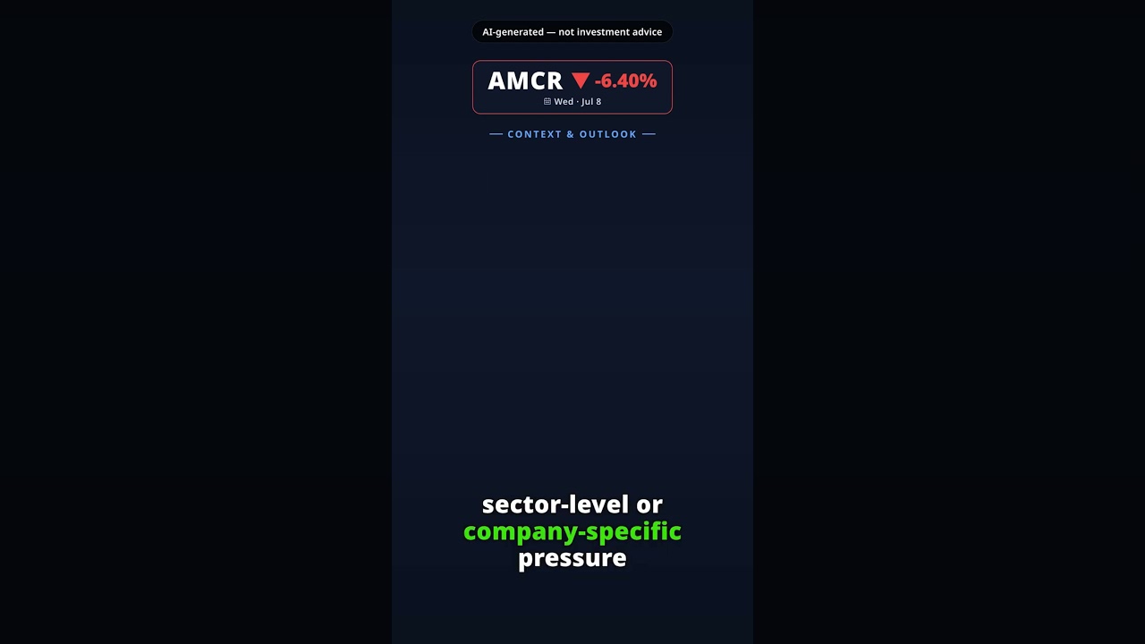 Why Is Amcor Stock Sinking Today? AMCR -6.40% (Jul 8) — Sharp Session Gap Down