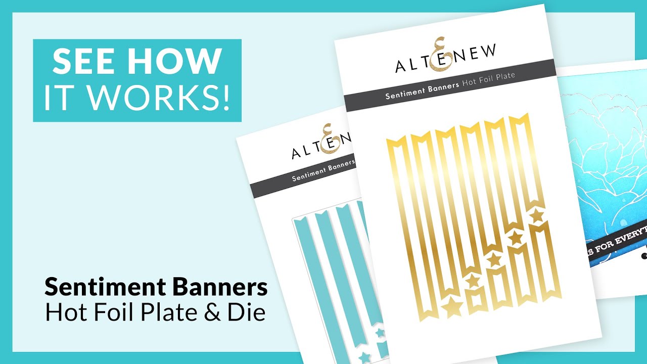 Altenew Sentiment Banners Hot Foil -kuviolevy