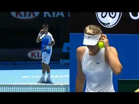 Novak Djokovic imita  Sharapova