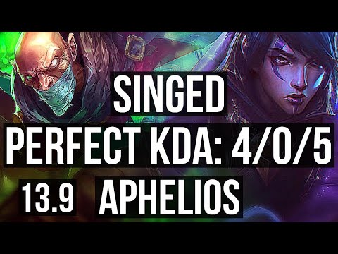 SINGED & Taric vs APHELIOS & Milio (ADC) | 4/0/5, 1.1M mastery, 300+ games | KR Master | 13.9