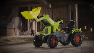 Rollytoys Šliapací traktor Farmtrac Claas Axos s predným nakladačom