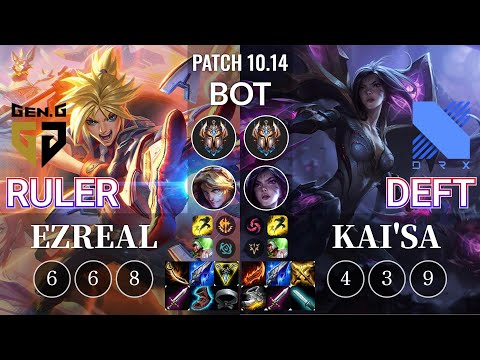 GEN Ruler Ezreal vs DRX Deft Kai'Sa Bot - KR Patch 10.14
