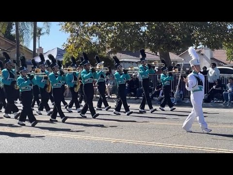 The Santiago High School Sharks Marching Band at the 19th Annual Martin Luther King Band Review