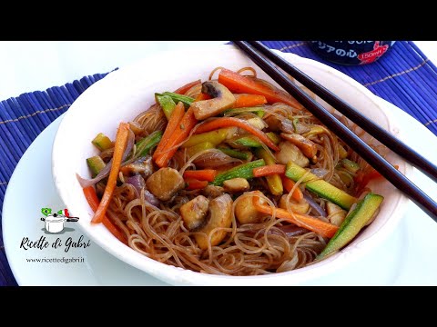 RICETTA SPAGHETTI DI RISO CON VERDURE Pronti in 10 MINUTI Buonissimi- RICETTE DI GABRI