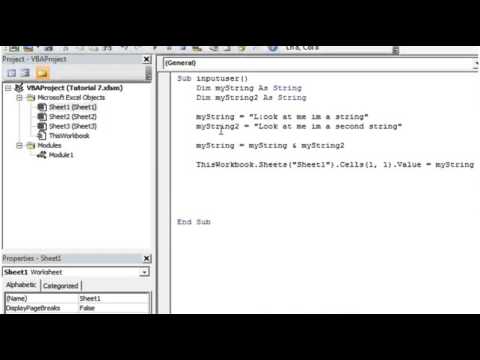 Excel 2010 VBA Tutorial 8   Strings 360p