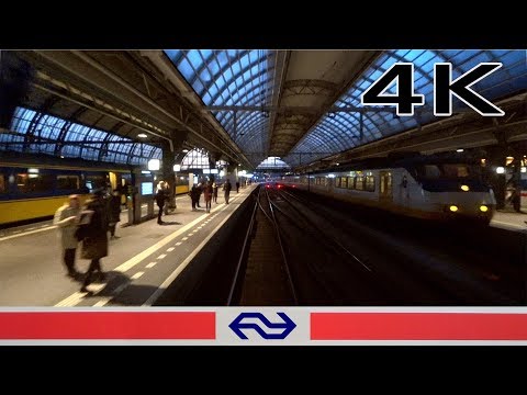 Night to day train ride 4K CABVIEW HOLLAND Hoofddorp Opstel - Amersfoort Vathorst SLT 31jan 2019