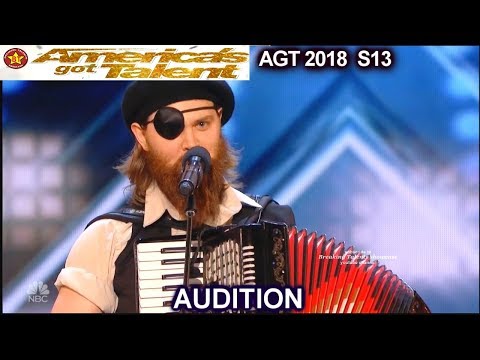 French Accent comedian accordionist Judges Took the 3 X Back America's Got Talent 2018 Audition AGT