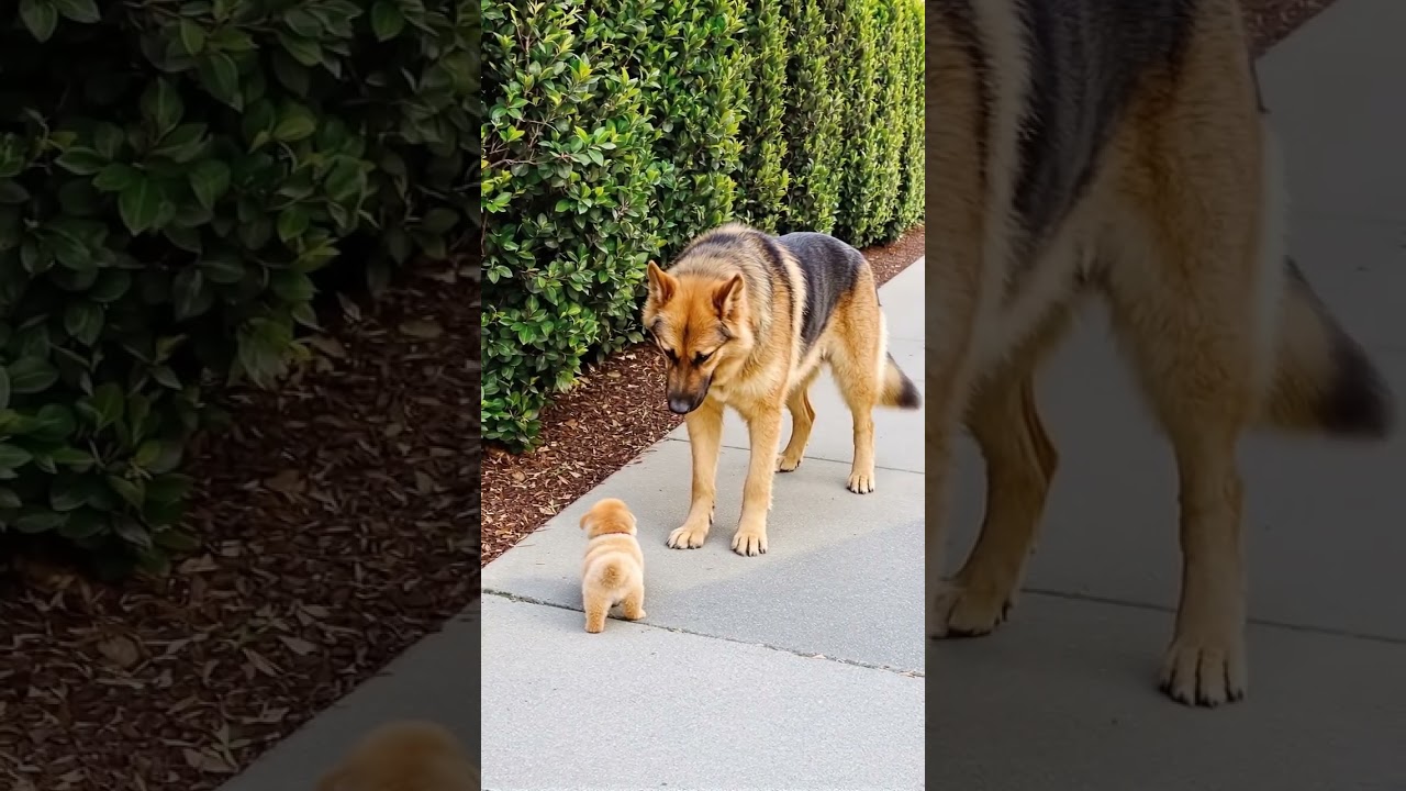 Big Dog Comforts Crying Tiny Puppy in the Sweetest Way #doglove #puppy #animallife