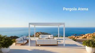 Pergola Bioclimatica 3x3 m in Alluminio Bianco a Lamelle Orientabili con Grondaia Antipioggia - Verdelook